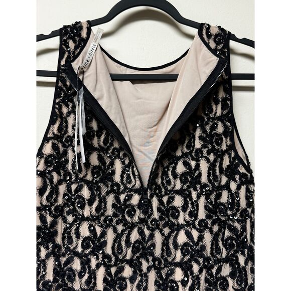 NWT - ALICE + OLIVIA Sequined Beaded Silk Fully Lined Blouse, Sz 2 - Picture 6 of 10